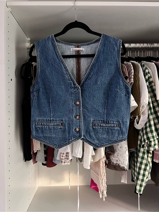 Abercrombie & Fitch Tops - Abercrombie & Fitch Blue Denim Vest